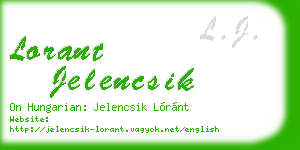 lorant jelencsik business card