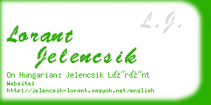 lorant jelencsik business card